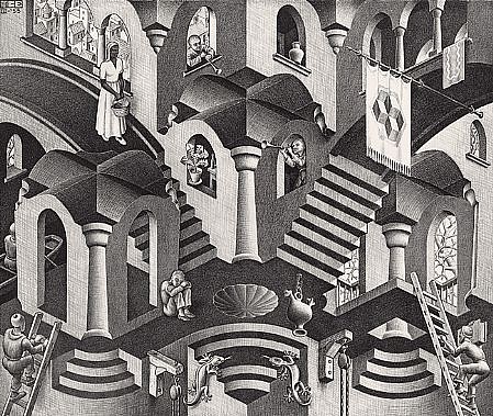 MC Escher, Convex and Concave (B. 399)
Edition II 3/44, 1955
Lithograph, 10 7/8 x 13 1/4 inches
ESCH0018
$65,000