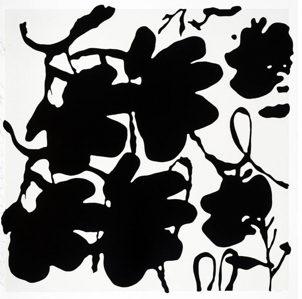 Donald Sultan, LANTERN FLOWERS, BLACK AND WHITE, OCT 4, 2017; edition 11/30, 2017
Silkscreen with enamel inks and flocking on 4-ply museum board, 58 x 58 inch paper, (62 3/4 x 62 3/4 inches framed + $1,900) approx.
SULT00038
$9,000