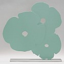 Donald Sultan, Z Aqua Poppies; edition of 25
2021, Shaped aluminum with aqua powder coat on polished aluminum base