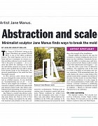 News: Abstraction and Scale - Minimalist sculptor Jane Manus breaks the mold &Acirc;&nbsp;, March 31, 2023 - By Avalon Ashley Bellos &Acirc;&nbsp;for the Downtown Express